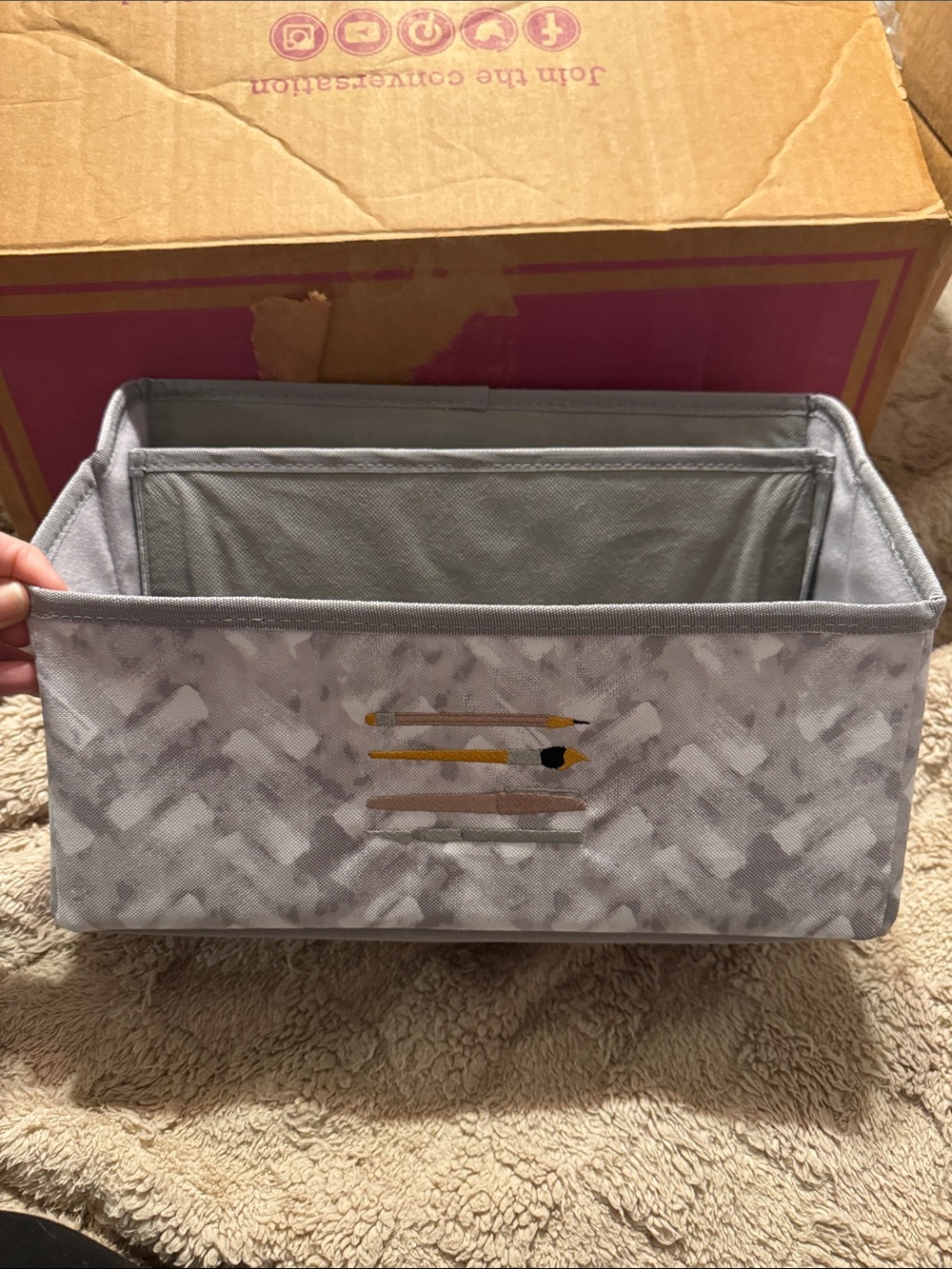 thirty-one mystic grey — desk organizer Bin